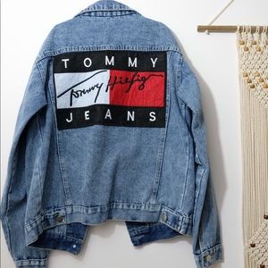 Denim jacket with Tommy Hilfiger patches